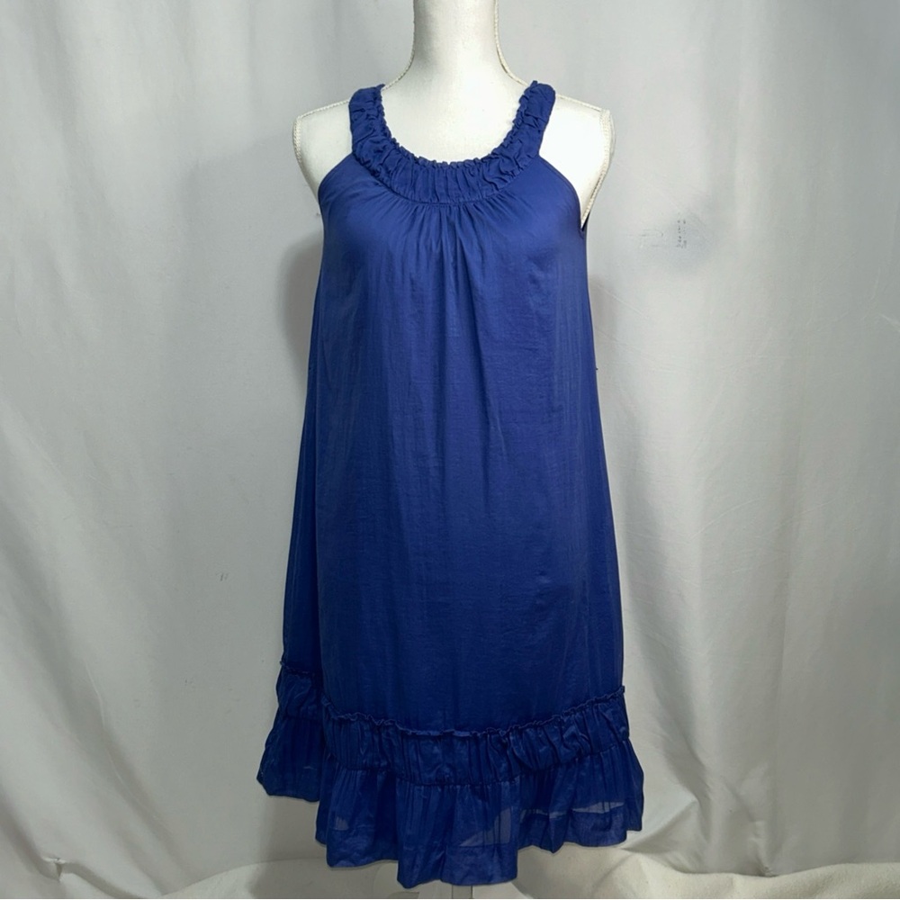 Talbots Blue Ruffled‎ Halter Sundress NWOT